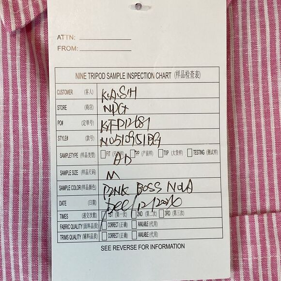 Girls Pajama Set Size M/L‎ Pink Pin Stripe Collared Button Up Shirt Shorts - Picture 5 of 10